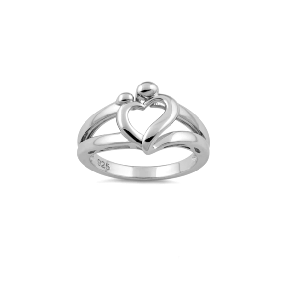 ♥️ MAMA'S LOVE STERLING SILVER RING - Picture 1 of 4
